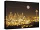 Moonrise over Nighttime Seattle, Washington, Usa-Janis Miglavs-Premier Image Canvas