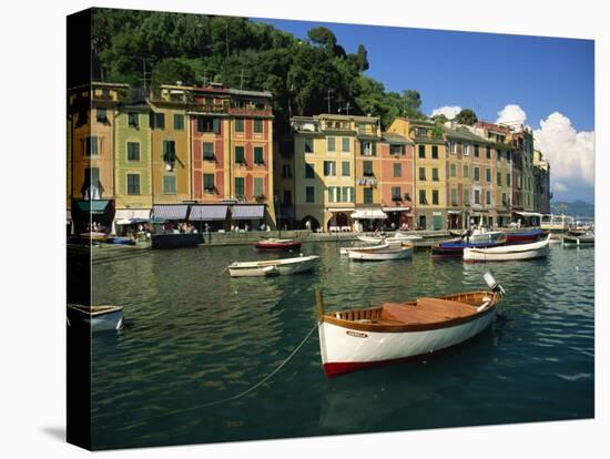 Moored Boats and Architecture of Portofino, Liguria, Italy, Mediterranean, Europe-Howell Michael-Premier Image Canvas