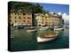 Moored Boats and Architecture of Portofino, Liguria, Italy, Mediterranean, Europe-Howell Michael-Premier Image Canvas