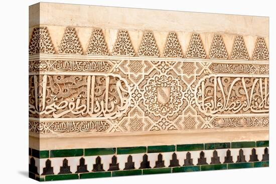 Moorish Plasterwork and Tiles from inside the Alhambra Palace-Lotsostock-Premier Image Canvas