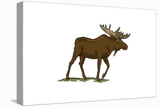 Moose - Icon-Lantern Press-Stretched Canvas