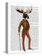 Moose in Suit Full-Fab Funky-Stretched Canvas