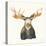 Moose on Cream-Kathy Ferguson-Stretched Canvas