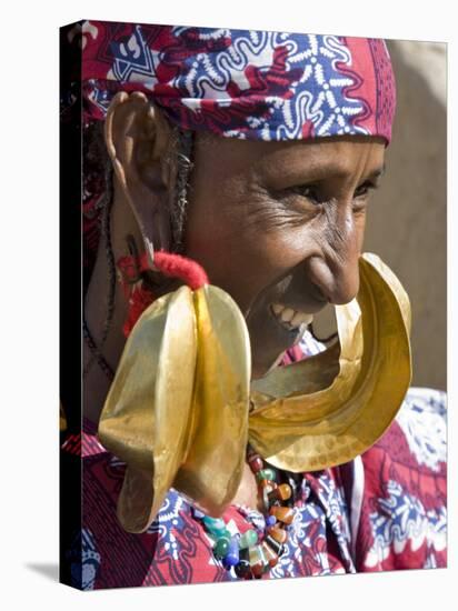 Mopti, A Fulani Woman Wearing Large 14-Carat Gold Earrings, Mali-Nigel Pavitt-Premier Image Canvas