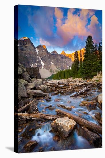 Moraine Lake Creek At Sunrise-null-Stretched Canvas