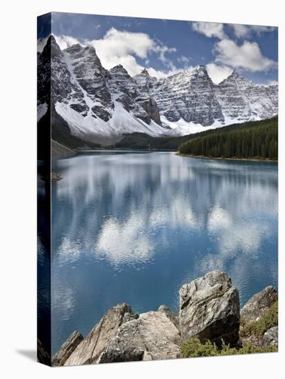 Moraine Lake in Fall with Fresh Snow, Banff Nat'l Park, UNESCO World Heritage Site, Alberta, Canada-James Hager-Premier Image Canvas