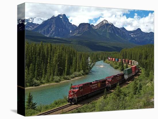 Morants Curve, Bow River, Canadian Pacific Railway, Near Lake Louise, Banff National Park, UNESCO W-Hans Peter Merten-Premier Image Canvas