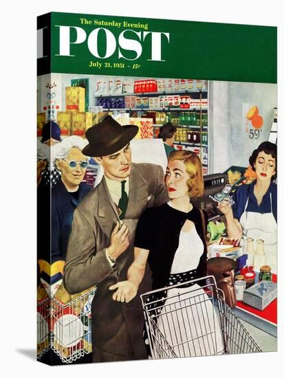 "More Money, Honey" Saturday Evening Post Cover, July 21, 1951-George Hughes-Premier Image Canvas