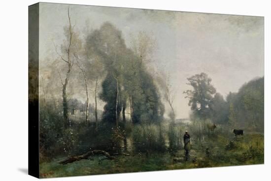 Morning at Ville-D'Arvray Or, the Cowherd, 1868-Jean-Baptiste-Camille Corot-Premier Image Canvas