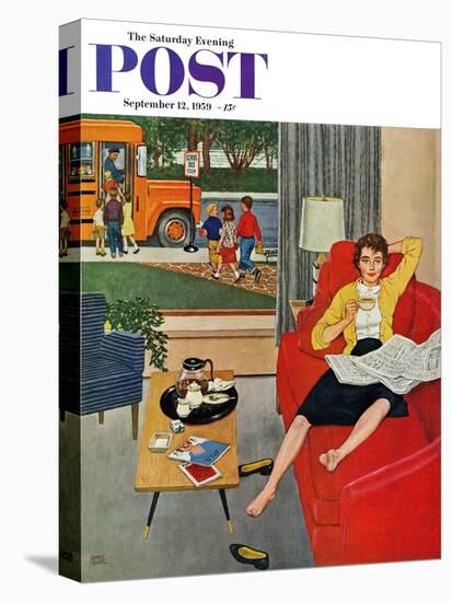 "Morning Coffee Break" Saturday Evening Post Cover, September 12, 1959-Amos Sewell-Premier Image Canvas