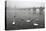 Morning Fog over Swimming Swans and the Charles Bridge in Prague, Czech Republic.-wrangel-Premier Image Canvas