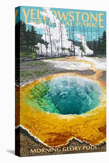Morning Glory Pool - Yellowstone National Park-Lantern Press-Stretched Canvas
