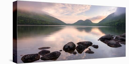 Morning Mist on Jordan Pond, Acadia National Park, Maine, USA-null-Premier Image Canvas