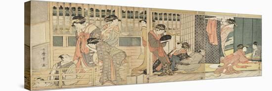 Morning Parting at the Temporary Lodgings of the Pleasure Quarter, 1801-Kitagawa Utamaro-Premier Image Canvas