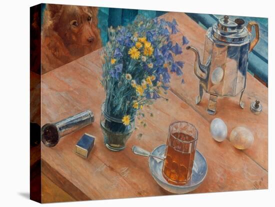 Morning (Still Life with Tea Pot, Glass of Tea and Vase of Flowers), 1918-Kosjma Ssergej Petroff-Wodkin-Premier Image Canvas