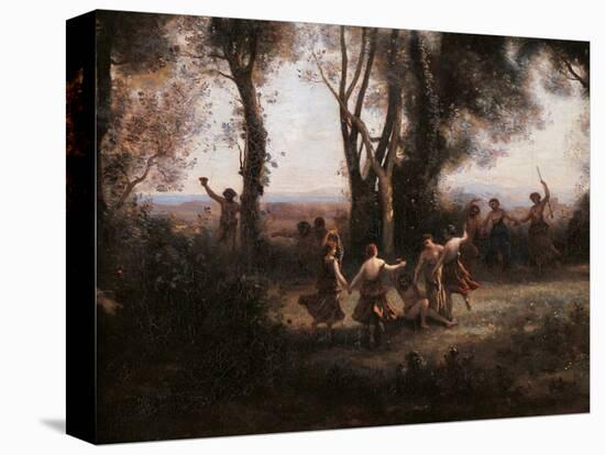 Morning. The Nymphs Dance-Jean-Baptiste-Camille Corot-Stretched Canvas