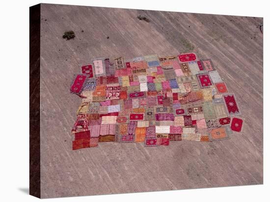 Moroccan Carpets Dry in Sun-Yann Arthus-Bertrand-Stretched Canvas
