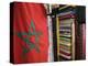 Moroccan Flag, the Souqs of Marrakech, Marrakech, Morocco-Walter Bibikow-Premier Image Canvas