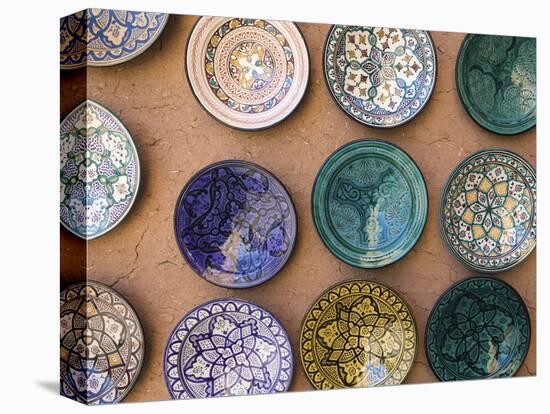 Moroccan Plates, Ensemble Artisanat, Ouarzazate, South of the High Atlas, Morocco-Walter Bibikow-Premier Image Canvas