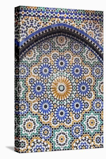 Morocco, Fes. A detail of a mosaic tiled fountain.-Brenda Tharp-Premier Image Canvas