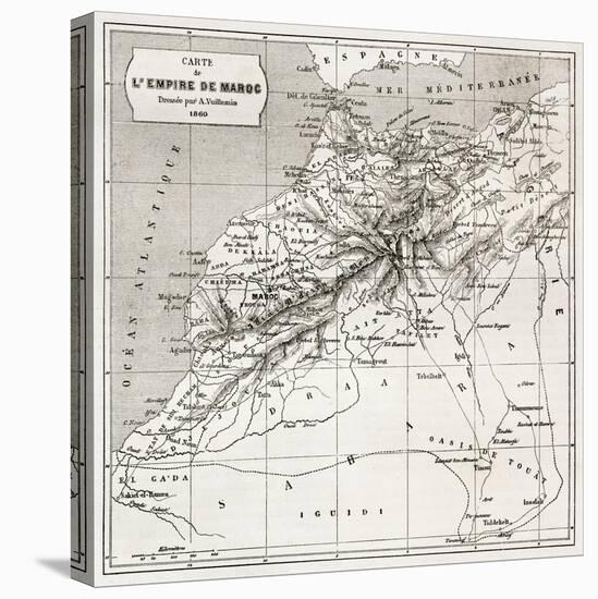 Morocco Old Map. Created By Erhard And Bonaparte, Published On Le Tour Du Monde, Paris, 1860-marzolino-Stretched Canvas