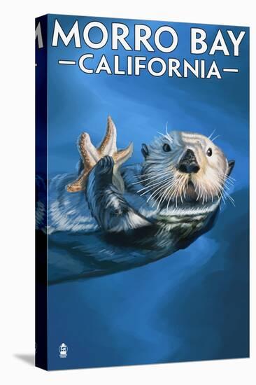 Morro Bay, CA - Sea Otter-Lantern Press-Stretched Canvas
