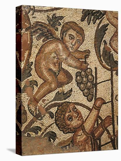 Mosaic Depicting Cupids Picking Grapes, Villa Romana Del Casale, Piazza Armerina, Sicily, Italy-null-Premier Image Canvas