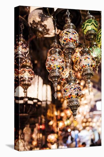 Mosaic Glass Turkish Lights on Display, Grand Bazaar (Kapali Carsi), Istanbul, Turkey-Ben Pipe-Premier Image Canvas