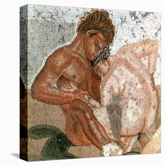 Mosaic of a Satyr and Nymph, House of Faun, Pompeii, Italy-null-Premier Image Canvas