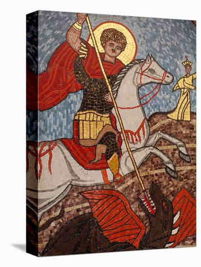 Mosaic of St. George Slaying the Dragon in St. George Coptic Orthodox Church, Cairo, Egypt-null-Premier Image Canvas