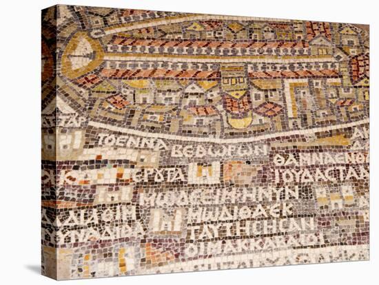 Mosaics Showing Map of Palestine, St. George Orthodox Christian Church, Madaba, Jordan, Middle East-Tondini Nico-Premier Image Canvas