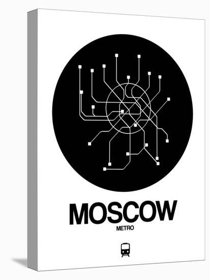 Moscow Black Subway Map-NaxArt-Stretched Canvas