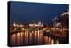 Moscow, Kremlin, Cityscape, House on the Shore as an Icon for Stalin's Dictatorship, at Night-Catharina Lux-Premier Image Canvas