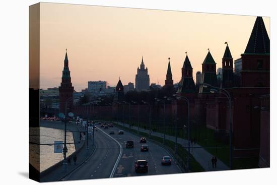 Moscow, Kremlin Shore, Riverside Road, Dusk, Silhouettes-Catharina Lux-Premier Image Canvas