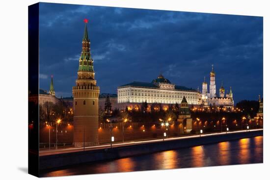 Moscow, Kremlin, View from the Moskva Shore, at Night-Catharina Lux-Premier Image Canvas