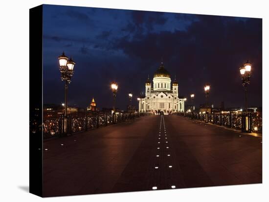 Moscow, Panorama, Christ the Savior Cathedral, by Night-Catharina Lux-Premier Image Canvas