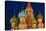 Moscow, Red Square, Saint Basil's Cathedral, Bulbous Spires, at Night-Catharina Lux-Premier Image Canvas