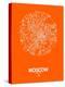 Moscow Street Map Orange-NaxArt-Stretched Canvas