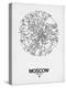 Moscow Street Map White-NaxArt-Stretched Canvas