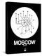 Moscow White Subway Map-NaxArt-Stretched Canvas