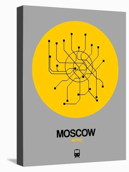 Moscow Yellow Subway Map-NaxArt-Stretched Canvas