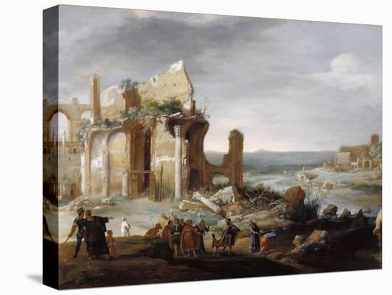 Moses and Aaron Changing the Rivers of Egypt to Blood-Bartholomeus Breenbergh-Stretched Canvas