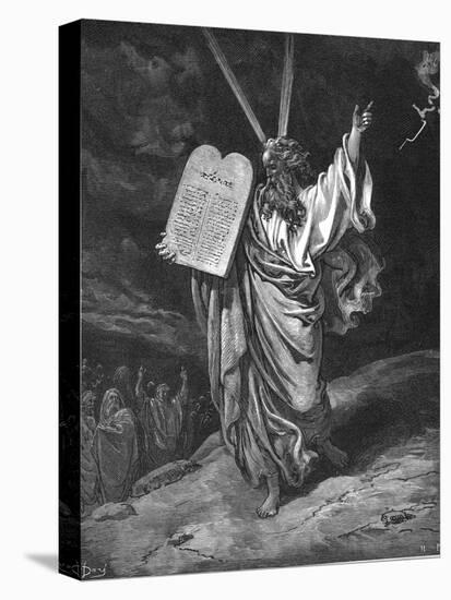 Moses Descending from Mount Sinai with the Tablets of the Law (Ten Commandment), 1866-Gustave Doré-Premier Image Canvas