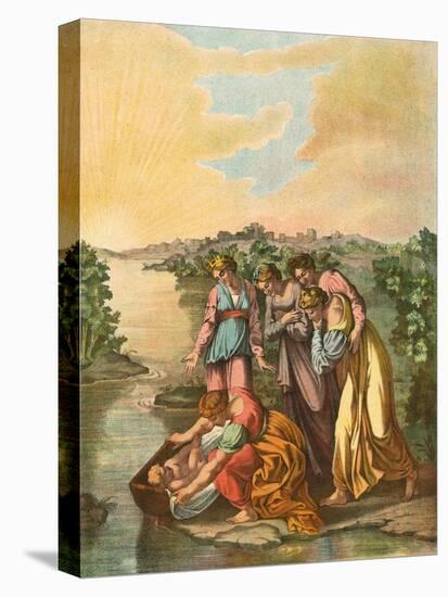 Moses Found in the Nile-Eugene Ronjat-Stretched Canvas