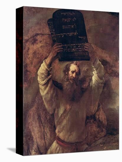 Moses Smashing the Tablets of the Law, 1659-Rembrandt van Rijn-Premier Image Canvas