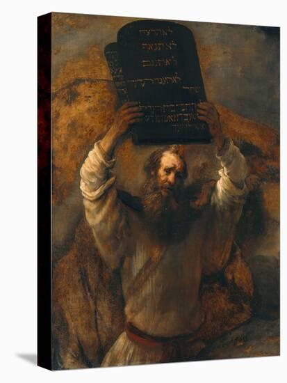 Moses with the Ten Commandments-Rembrandt van Rijn-Premier Image Canvas