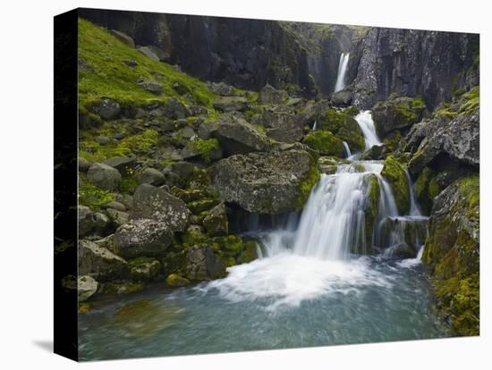 Mossy Waterfall Along the Strandar River-Hans Strand-Premier Image Canvas