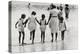 Mother and 4 Daughters Entering Water at Coney Island, Untitled 37, c.1953-64-Nat Herz-Premier Image Canvas