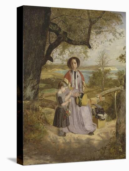 Mother and Child by a Stile, with Culver Cliff, Isle of Wight, in the Distance, C.1849-50-James Collinson-Premier Image Canvas