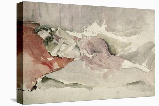 Mother and Child on a Couch-James Abbott McNeill Whistler-Premier Image Canvas